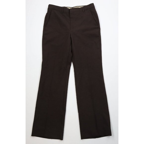 Vtg 70s Streetwear Mens 34x34 Knit Wide Leg Bell Bottoms Chino Pants Brown USA